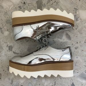 Pull&Bear Metallic Platform Oxford